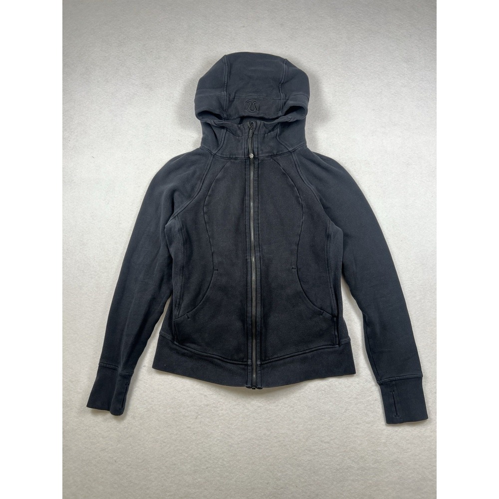 Women's Lululemon Scuba Hoodie Black Full Zip Sweatshirt Athleisure